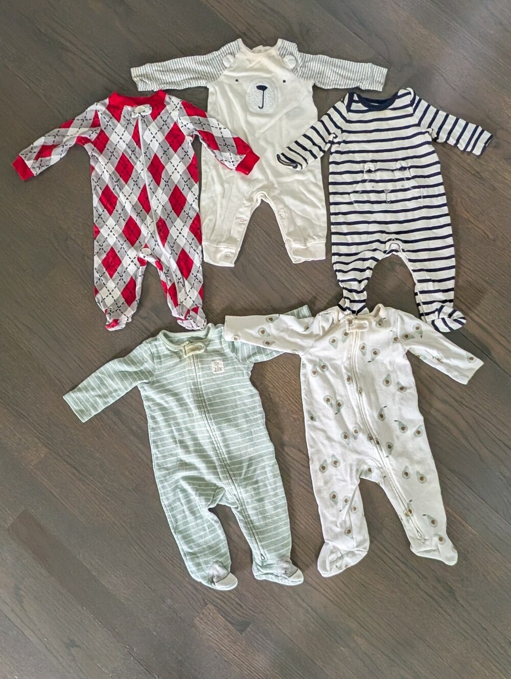 BUNDLE Baby Boys Rompers, 5-Pack, 3-6 Months